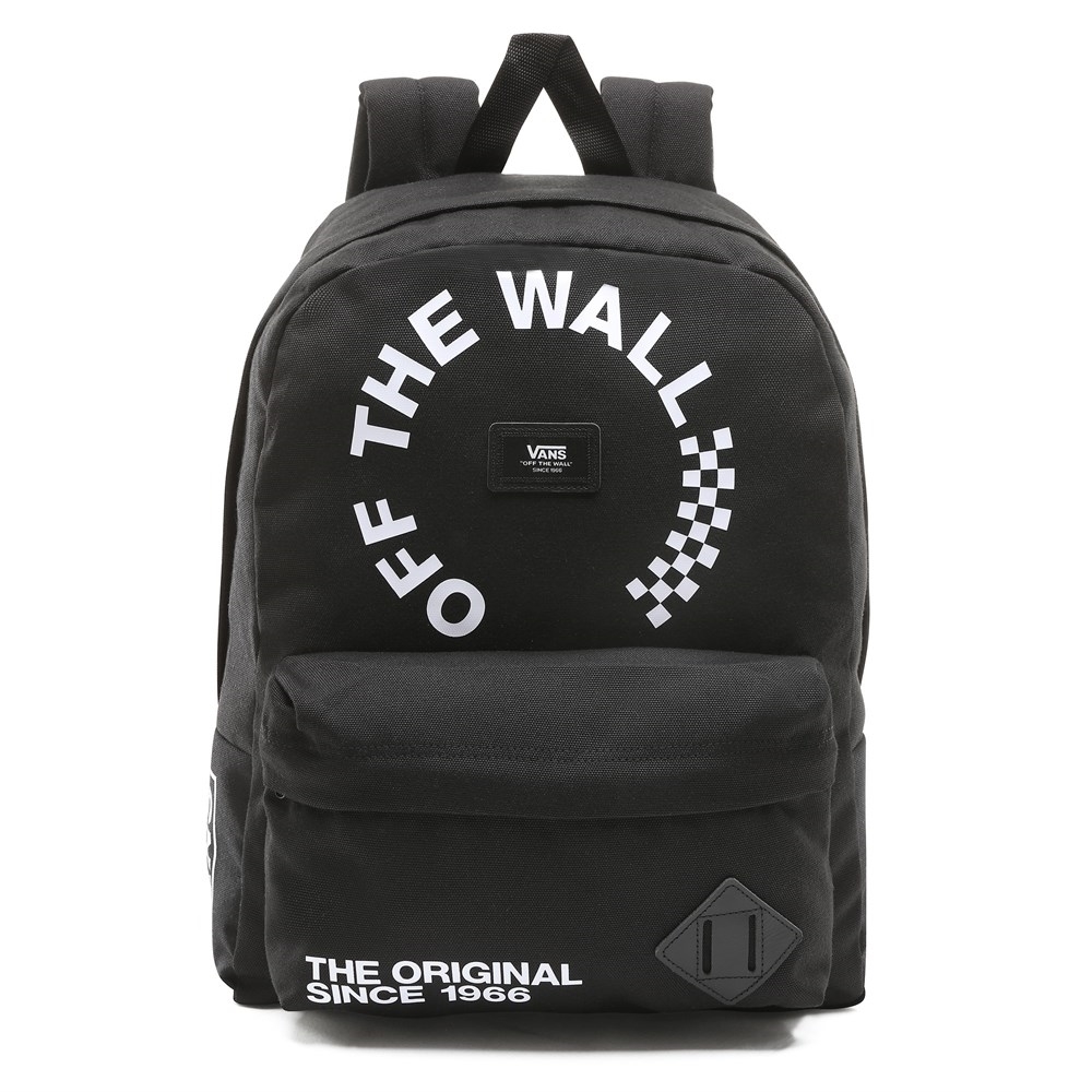 black and white backpack vans